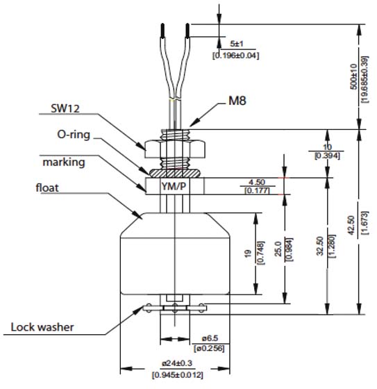 LS01 vertical float dimensions LS01 vertical float dimensions
